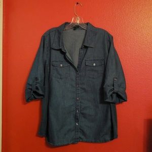 Plus Size Chambray Shirt
